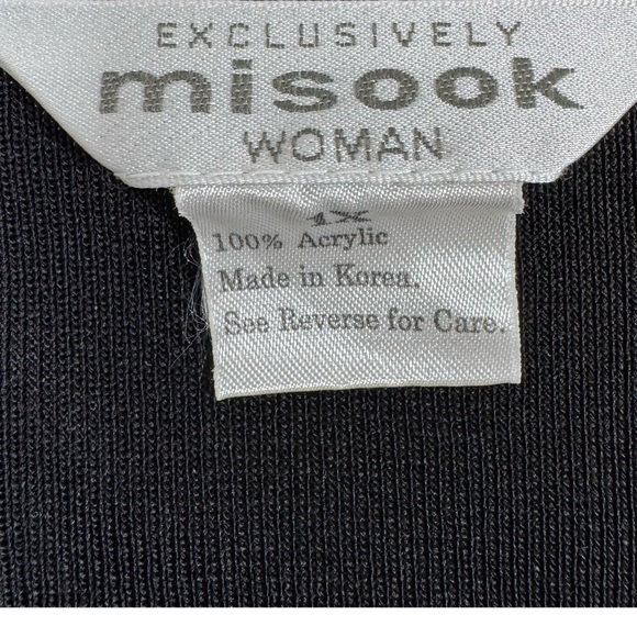 Exclusively Misook Vintage Striped Button Front Knit Cardigan 1X Purple Black - Picture 7 of 9